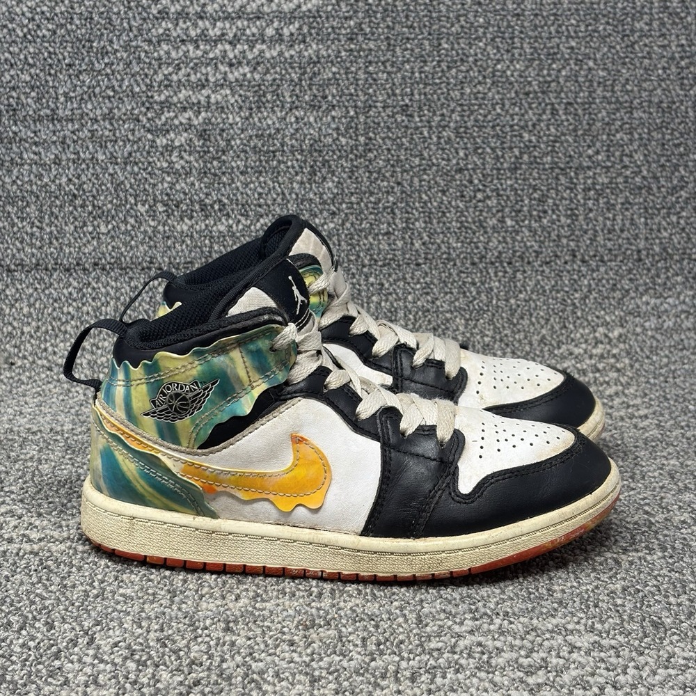 Jordan Air Jordan 1 Mid SE Drip Shoes Youth 1Y Multicolor Tie Dye DJ6562-038